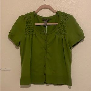 light green button blouse top